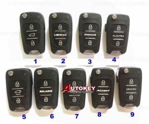 For Kia/Hyundai flip remote key shell 