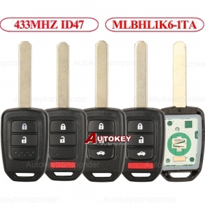 For honda complete remote key