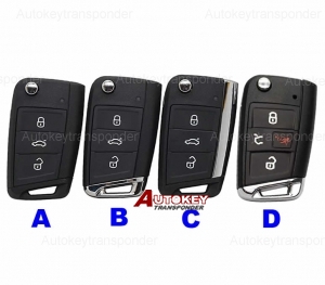 For VOLKSWAGAN GOLF7  MQB 3Button  Filp Key shell