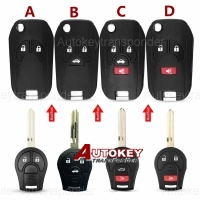 Modified flip remote key for Nissan