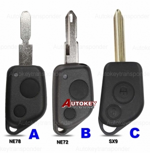 2button Remote key shell For Peugeot 