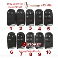 For Jeep Grand Cherokee Dodge Dart Charger Challenger M3N-40821302 ID46 PCF7953A Chip 433 Keyless Go