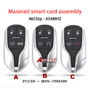 (433Mhz) M3N-7393490 Smart Keyless Key For Maserati Ghibli Quattroporte