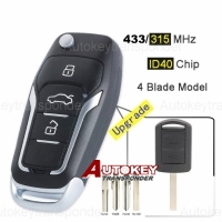 433MHz ID40 Chip 2 Button Upgraded Flip Folding Remote Car Key Fob for Opel Corsa C Meriva A Tigra B TWIN TOP 5WK48668